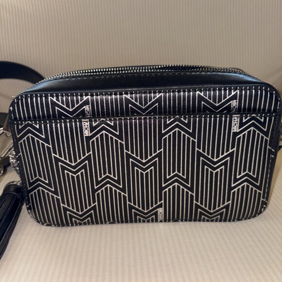 Michael Kors Metallic Deco Small Leather Camera / Crossbody Bag in Black - Picture 6 of 13